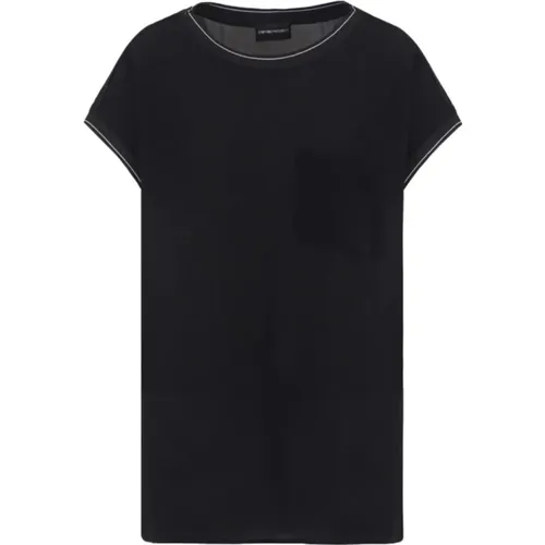 Schwarze Viskosegewebte Bluse Damen , Damen, Größe: 2XS - Emporio Armani - Modalova