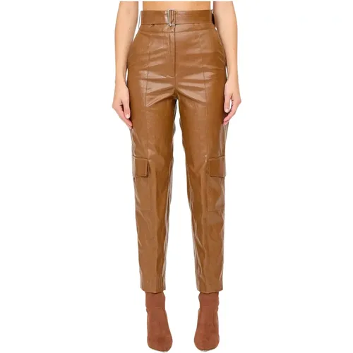 High-waisted Cargo Pants in Faux Leather , female, Sizes: S, 3XS - Federica Tosi - Modalova