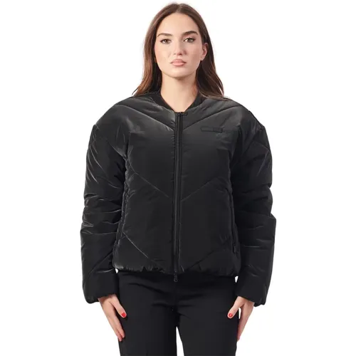 Schwarze gesteppte Jacke mit Logo - Emporio Armani - Modalova