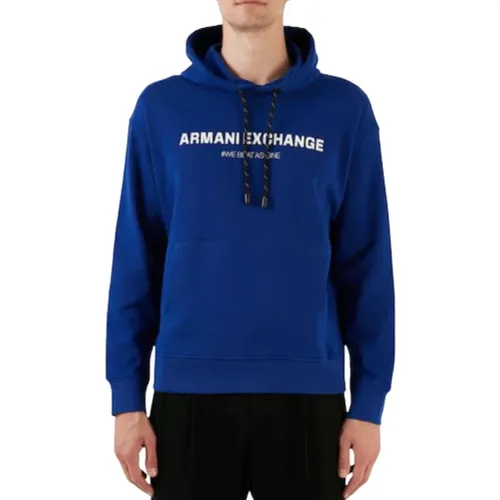 Electric Hooded Sweatshirt with Print , male, Sizes: L, XL, S, XS - Armani Exchange - Modalova