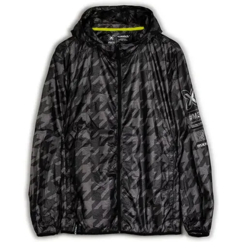 Flash Streetwear Windbreaker mit Hahnentrittmuster , Herren, Größe: S - Munich - Modalova