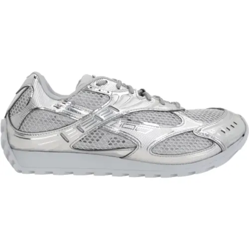 Silver Low-Top Sneakers with Rubber Details , female, Sizes: 3 UK, 4 UK, 2 UK, 7 UK - Bottega Veneta - Modalova