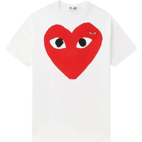 Logo Print Crew Neck T-shirt , Damen, Größe: M - Comme des Garçons - Modalova