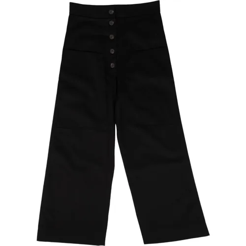 Schwarze Hose mit gebogenem Bein - Studio Nicholson - Modalova