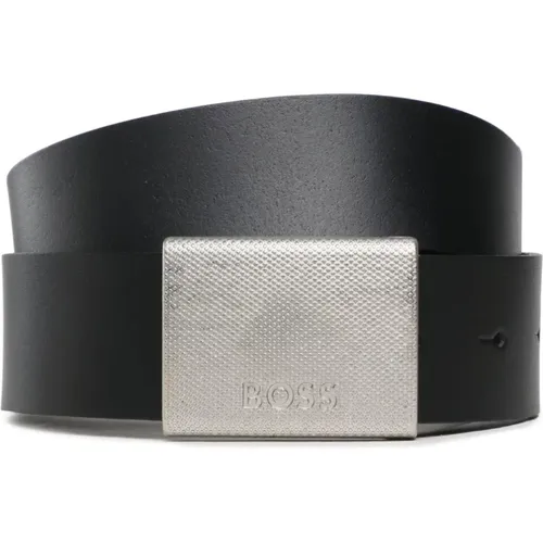 Logo Buckle Belt Leather , male, Sizes: 95 CM - Hugo Boss - Modalova