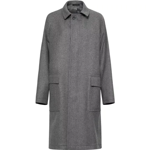 Herringbone Wool Cashmere Coat , male, Sizes: L, 3XL, M, XL, S - Tagliatore - Modalova