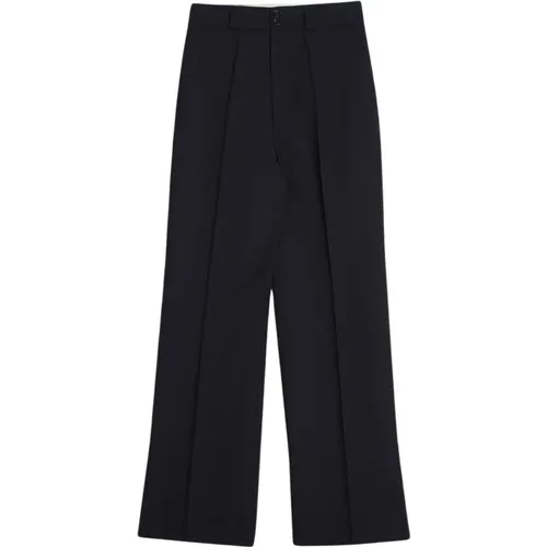 High-waisted wide-leg pants with side pockets and buttoned back pockets , female, Sizes: XS, 2XS, M, S - Barena Venezia - Modalova
