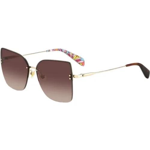 Goldene Metallsonnenbrille für Frauen - Kate Spade - Modalova