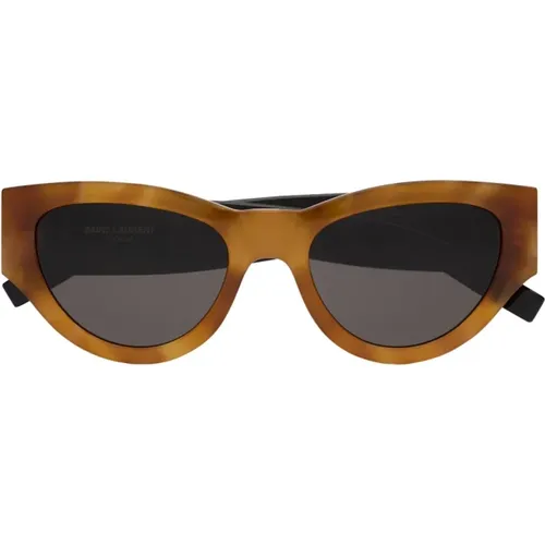 Cateye Acetate Sunglasses Black , female, Sizes: 53 MM - Saint Laurent - Modalova