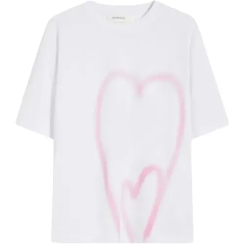 Herzdruck Jersey T-shirt , Damen, Größe: XS - SPORTMAX - Modalova