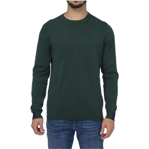Men`s Sweater with Round Neck and Ribbed Cuffs , male, Sizes: L - Sun68 - Modalova