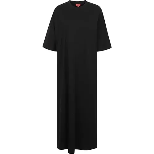 Schwarzes Weites Langes Kleid aus Viskose , Damen, Größe: XS - STAUD - Modalova