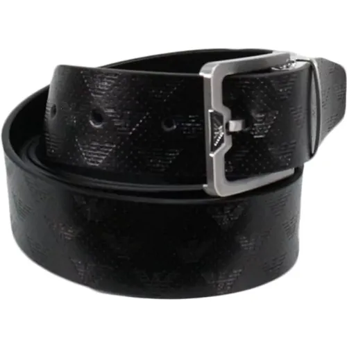 Reversible Leather Belt with Adjustable Buckle , male, Sizes: ONE SIZE - Emporio Armani - Modalova