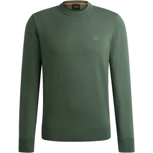 Weicher Strickpullover mit Logo-Patch , Herren, Größe: M - Hugo Boss - Modalova