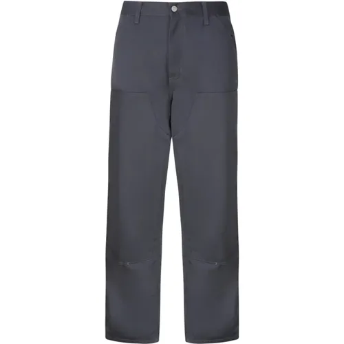 Grey Twill Trousers with Logo , male, Sizes: W34, W31, W36, W38 - Carhartt WIP - Modalova