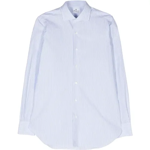 Striped Cotton Shirt Made in Italy , male, Sizes: M - Finamore - Modalova