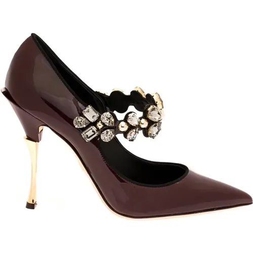 Cardinale Leather Pumps , female, Sizes: 3 1/2 UK, 2 UK - Dolce & Gabbana - Modalova
