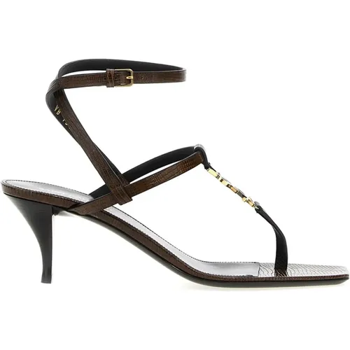 Braune Ledersandalen Ss22 - Saint Laurent - Modalova