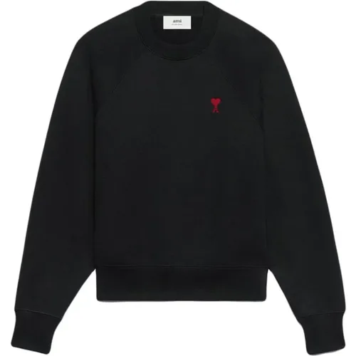 Logo-Embroidered -Cotton Sweatshirt , male, Sizes: S, XS, L, XL - Ami Paris - Modalova