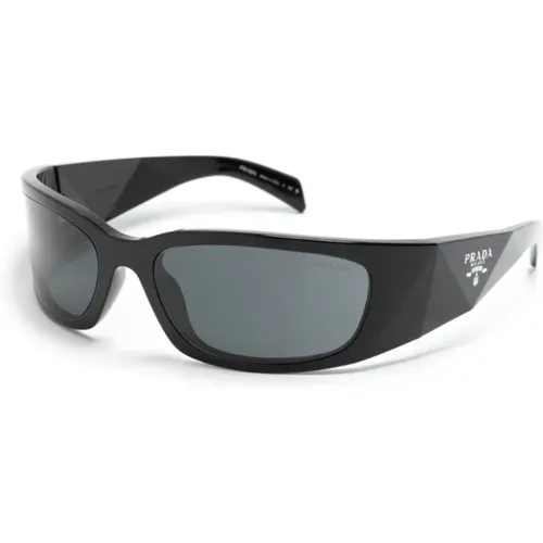 Schwarze Sonnenbrille mit Original-Etui,Stilvolle Sonnenbrille für den täglichen Gebrauch,Weiße Sonnenbrille Stilvolles Modell - Prada - Modalova