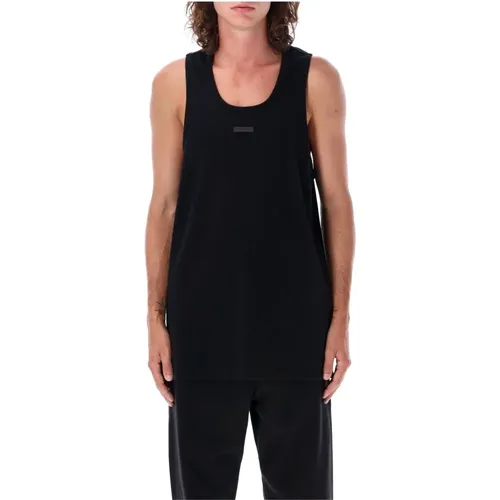 Schwarzes geripptes Tanktop Aw24 - Fear Of God - Modalova