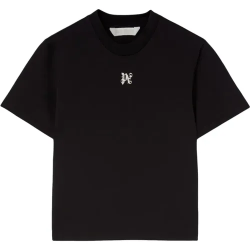 Schwarze T-Shirts und Polos , Damen, Größe: M - Palm Angels - Modalova