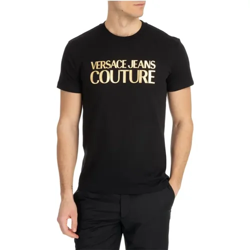 Gemustertes Logo T-Shirt , Herren, Größe: M - Versace Jeans Couture - Modalova