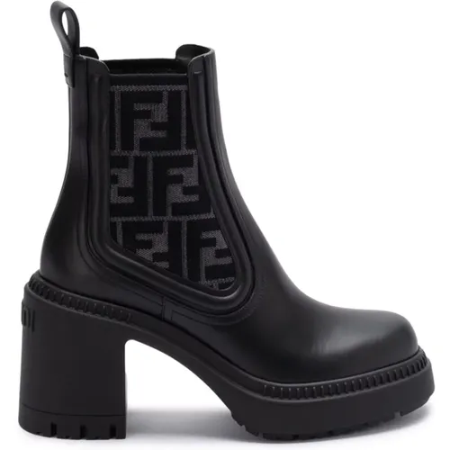 Leather Biker Boots , female, Sizes: 5 1/2 UK, 3 1/2 UK, 6 UK, 7 UK - Fendi - Modalova