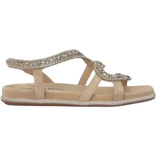 Snake Sole Glitter Sandal , female, Sizes: 5 UK, 6 UK, 9 UK, 7 UK - Alma en Pena - Modalova