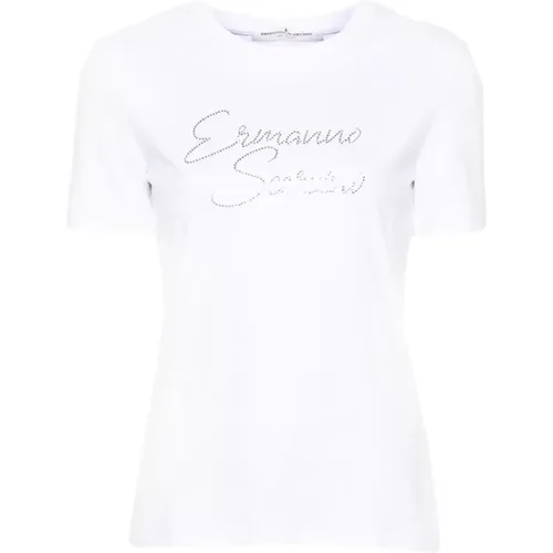 Kurzarm Rundhals T-Shirt , Damen, Größe: XS - Ermanno Scervino - Modalova