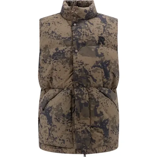 Camouflage Nylon Jacket with Snap Button Closure , male, Sizes: XL - Represent - Modalova