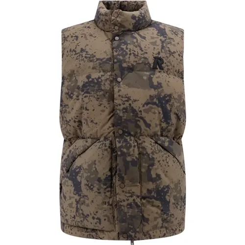 Camouflage Nylon Jacket with Snap Button Closure , male, Sizes: XL, L - Represent - Modalova