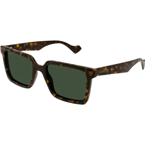 Sonnenbrille Havana/Grün , Herren, Größe: 55 MM - Gucci - Modalova