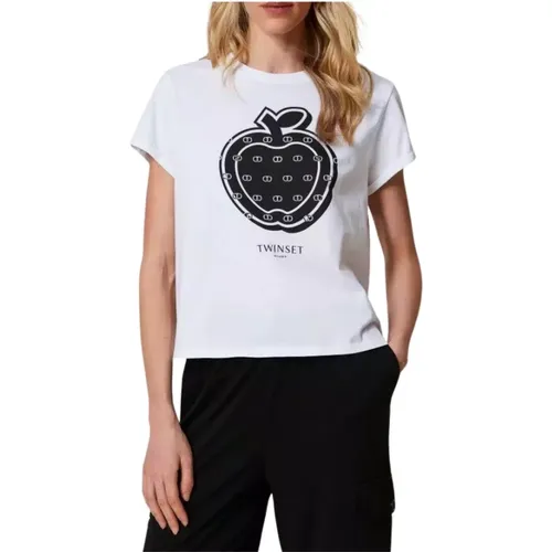 Printed Logo T-Shirt , female, Sizes: L, M, S - Twinset - Modalova
