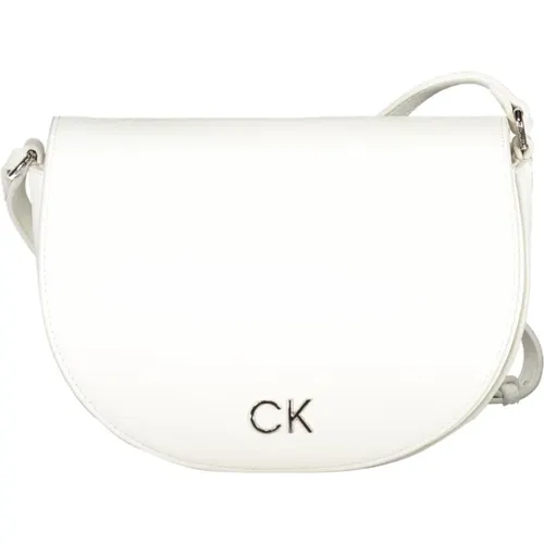 Weiße Damenhandtasche mit Henkeln und Verstellbarem Riemen - Calvin Klein - Modalova