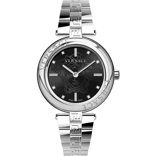 Damen Stahl Uhr mit Datumsanzeige - Versace - Modalova