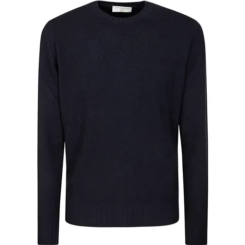 Ribbed Crewneck Wool Cashmere Sweater , male, Sizes: S - Filippo De Laurentiis - Modalova