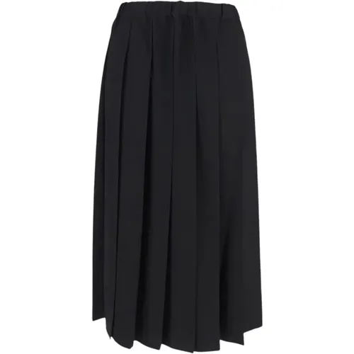 Wool Pleated Midi Skirt , female, Sizes: S - Comme des Garçons - Modalova