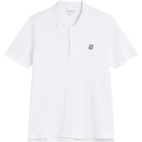 Baumwoll Piqué Polo Shirt , Herren, Größe: M - Maison Kitsuné - Modalova