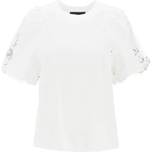 Besticktes Puffärmel A-Linie T-Shirt , Damen, Größe: S - Simone Rocha - Modalova