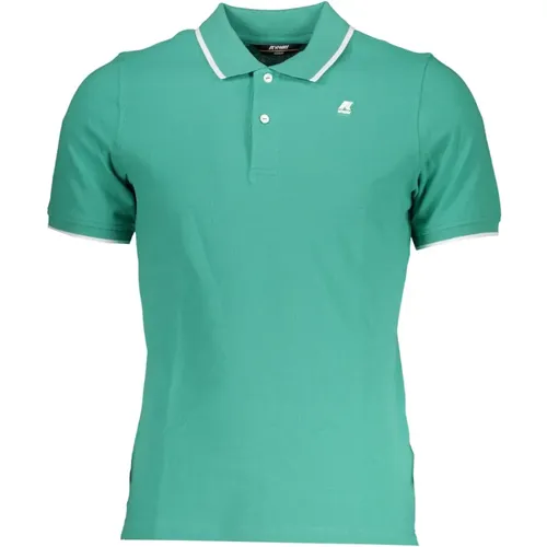 Kurzarm Polo Shirt Grün Kontrast Logo - K-way - Modalova