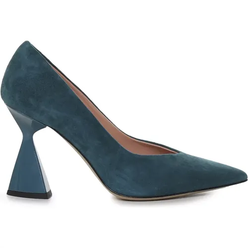 Turquoise Suede Pointed Heel Decolleté , female, Sizes: 5 UK - Alchimia - Modalova