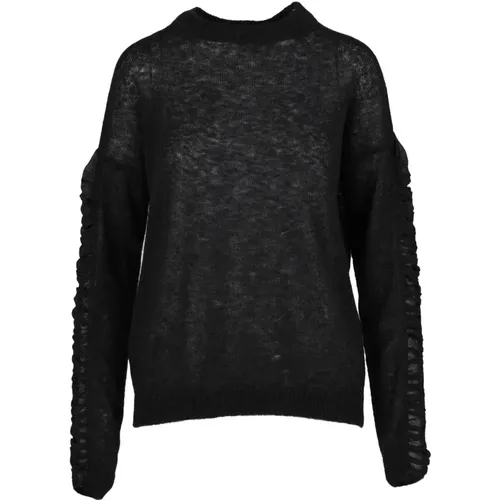 Weicher Alpaka Wollmischung Pullover , Damen, Größe: L - pinko - Modalova