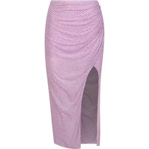 Elegant Crystal Embellished Midi Skirt , female, Sizes: S, XS - Self Portrait - Modalova