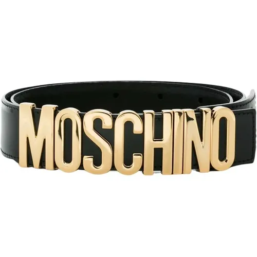 Ledergürtel mit Logo , Damen, Größe: M - Moschino - Modalova