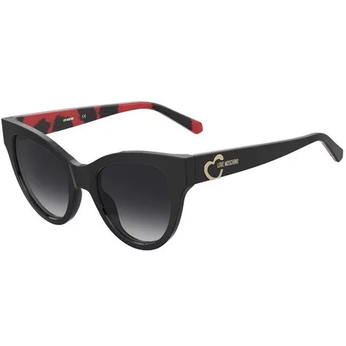 Stilvolle Sonnenbrille Schwarz Dunkelgrau Schatten , Damen, Größe: 50 MM - Moschino - Modalova