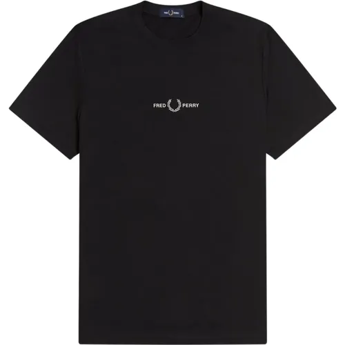 Besticktes Logo T-Shirt , Herren, Größe: L - Fred Perry - Modalova