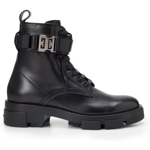 Leather Combat Ankle Boots , female, Sizes: 4 1/2 UK - Givenchy - Modalova