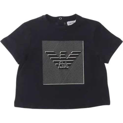 Blau Junior T-Shirt mit Logodruck - Emporio Armani - Modalova