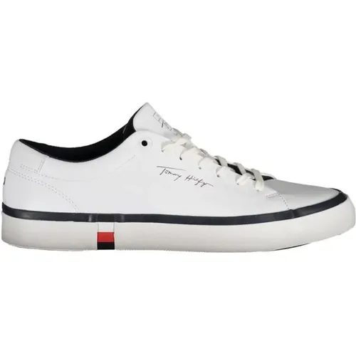 Polyester Sneaker with Contrast Details and Logo , male, Sizes: 8 UK, 11 UK, 7 UK, 9 UK, 10 UK, 6 UK - Tommy Hilfiger - Modalova